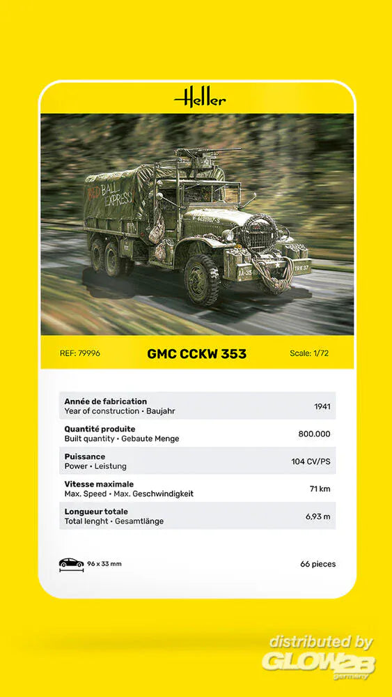 Heller 1/72 US GMC CCKW 353 Truck Plastic Model Kit