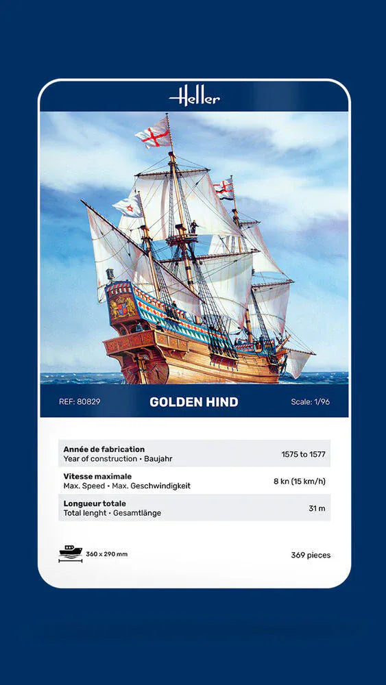 Heller 1/96 Golden Hind Plastic Model Kit