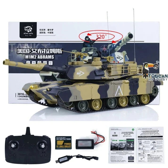 Heng Long 1/24 M1M2 Abrams Full Function RC Tank RTR - Hobbytech Toys