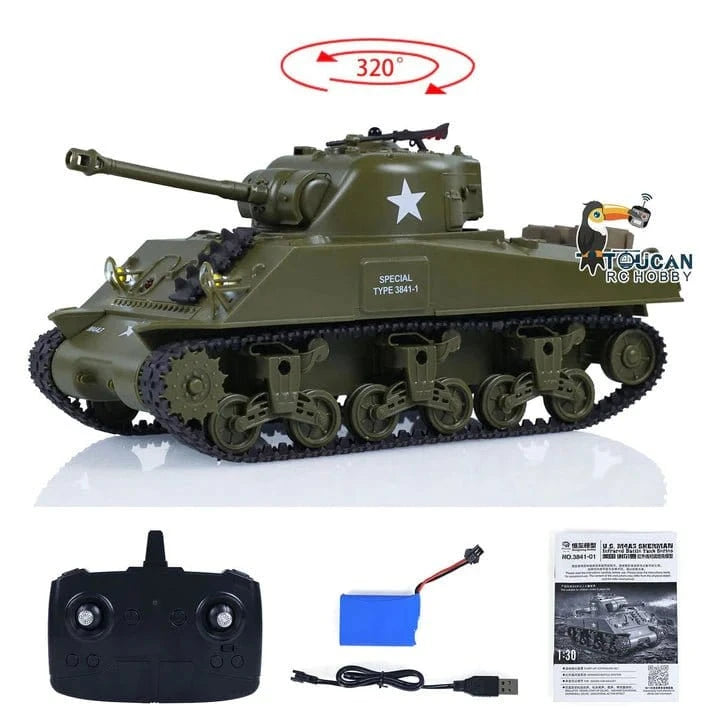 Heng Long 1/30 US Sherman M4A3 RC Battle Tank RTR - Hobbytech Toys