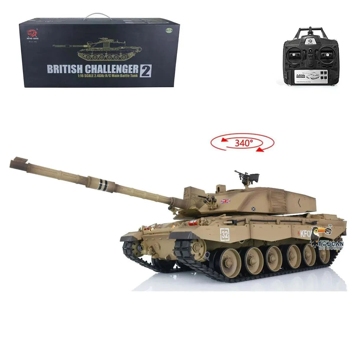 Henglong 1/16 UK Challenger II RC Tank RTR (V7.0) - Hobbytech Toys