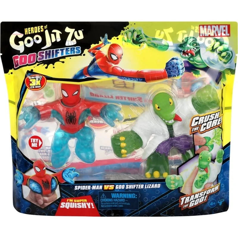 Heroes of Goo Jit Zu Marvel Goo Shifters Spider - Man VS Goo Shifter Lizard - Hobbytech Toys