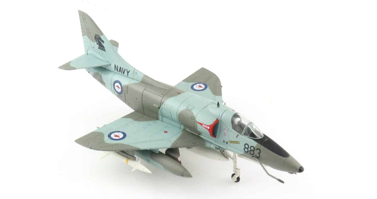 Hobby Master HA1430 1/72 Douglas A - 4G Skyhawk 883/N - 13 154904 VF - 805 HMAS Melbourne 1980 Diecast Model - Hobbytech Toys
