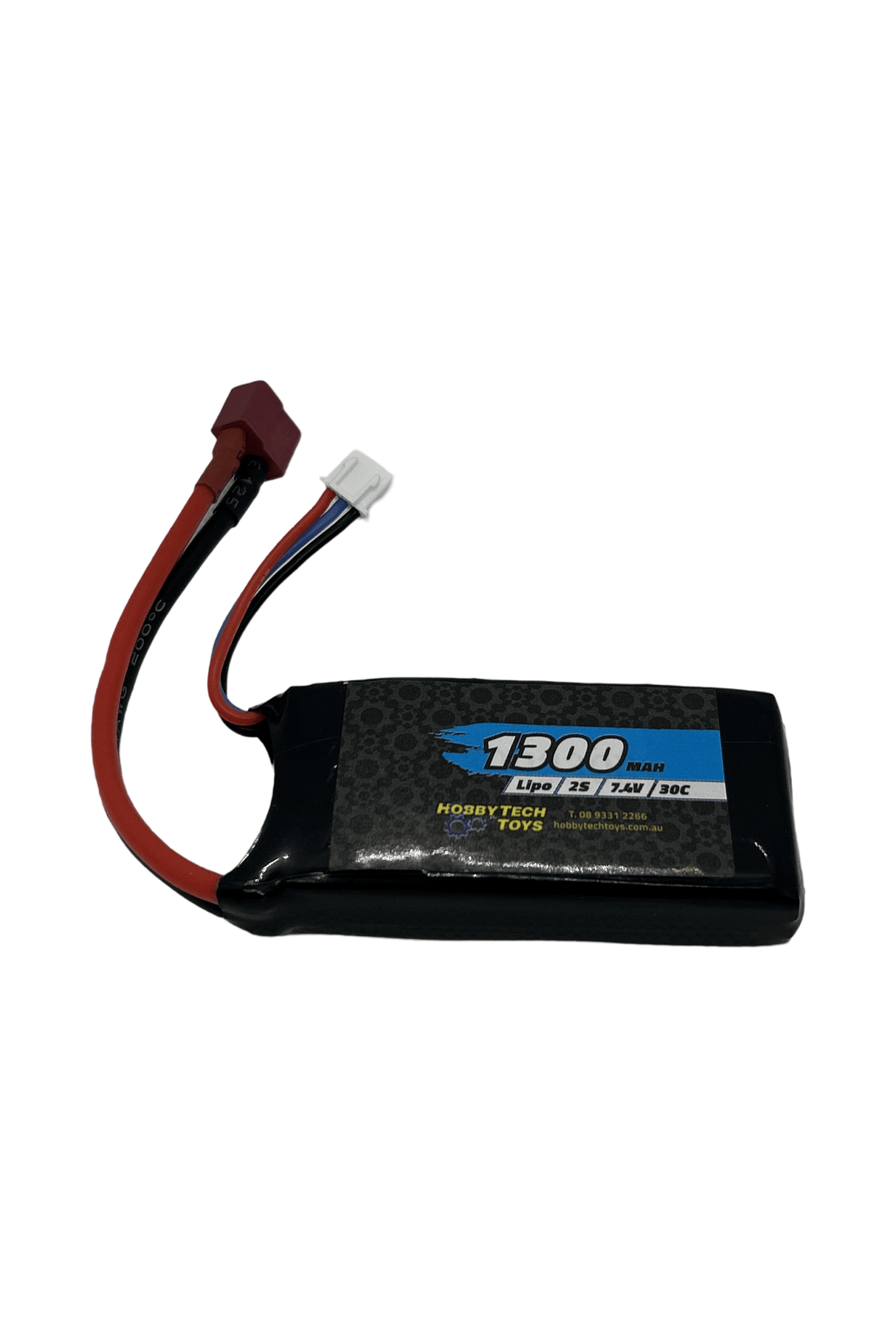 Hobbytech 1300mah 2S 7.4v 30C Lipo Battery - Deans - Hobbytech Toys
