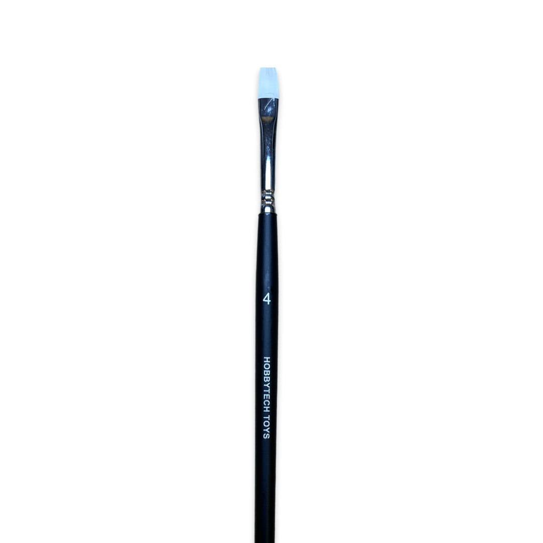Hobbytech Synthetic #4 Flat Paint Brush (1) - Hobbytech Toys