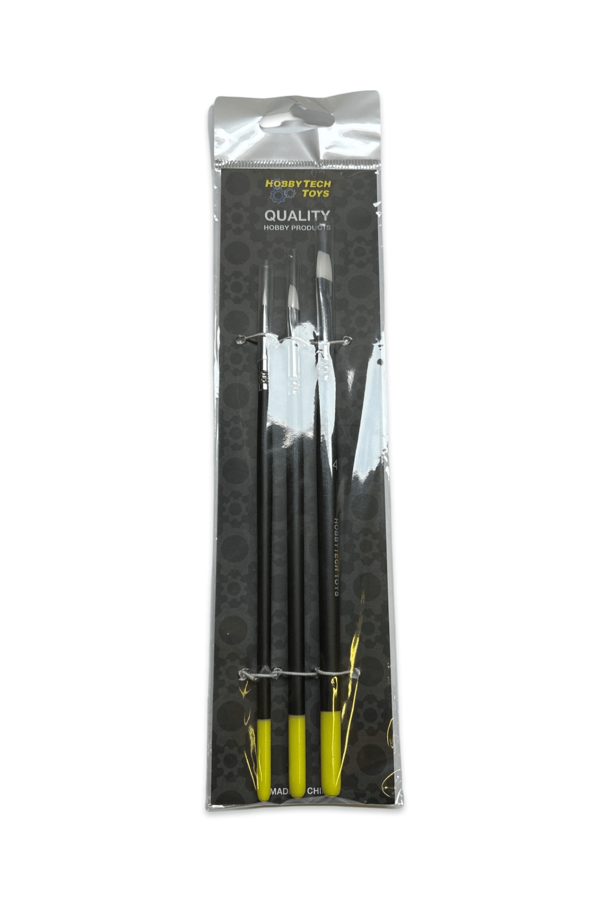 Hobbytech Synthetic Flat Paint Brush Set - 3x Flat Brushes - Hobbytech Toys