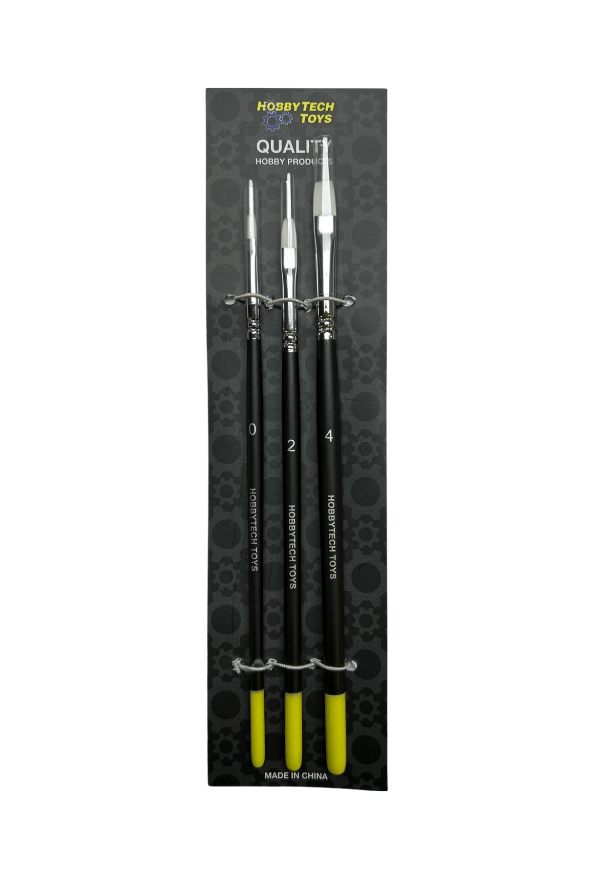 Hobbytech Synthetic Flat Paint Brush Set - 3x Flat Brushes - Hobbytech Toys