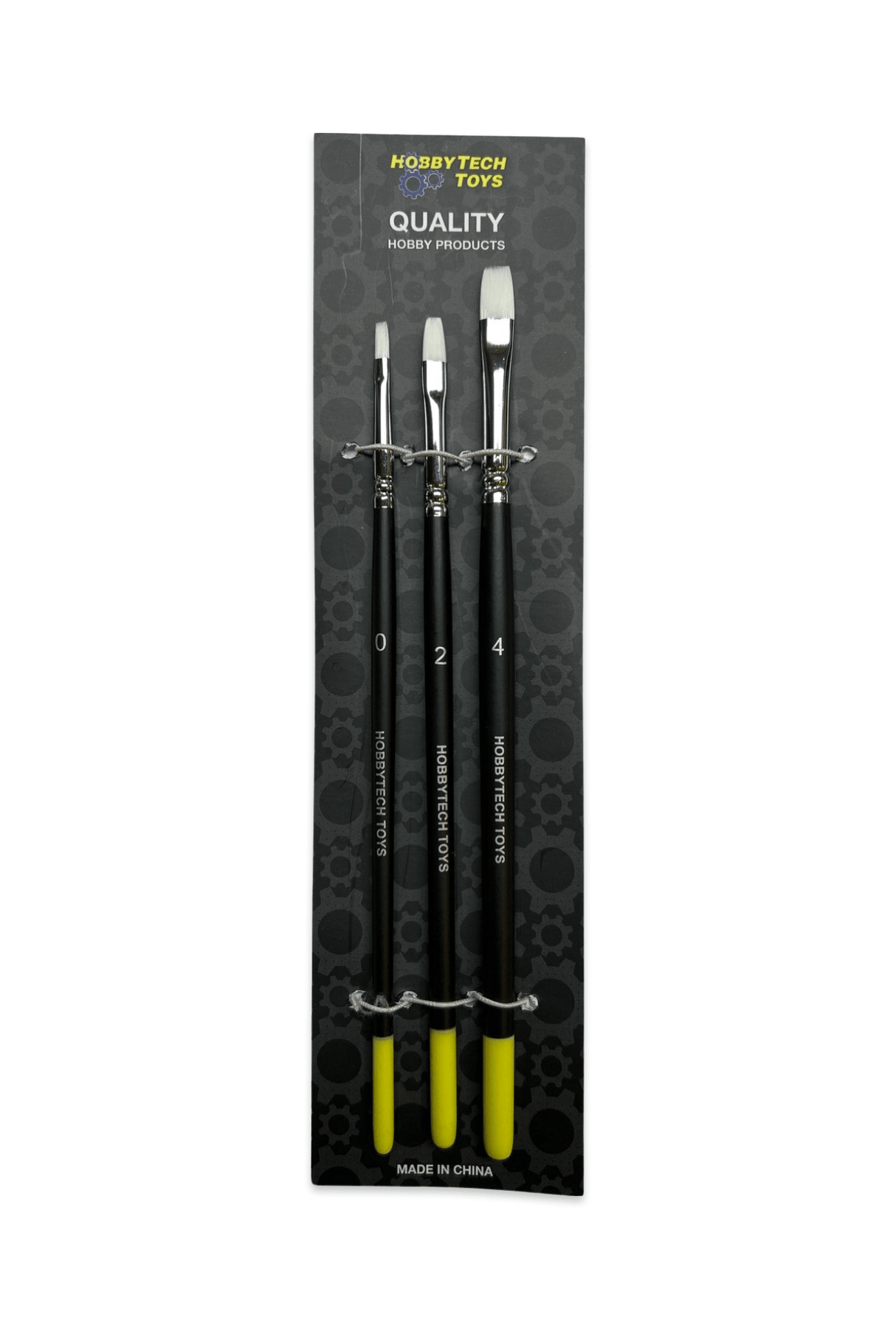 Hobbytech Synthetic Flat Paint Brush Set - 3x Flat Brushes - Hobbytech Toys