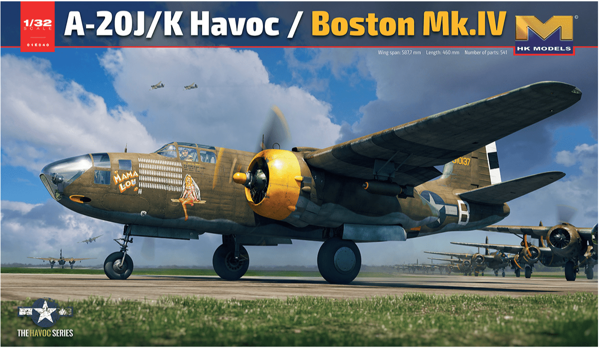 Hong Kong Models 1/32 A20J / K Havoc / Boston IV Plastic Model Kit - Hobbytech Toys