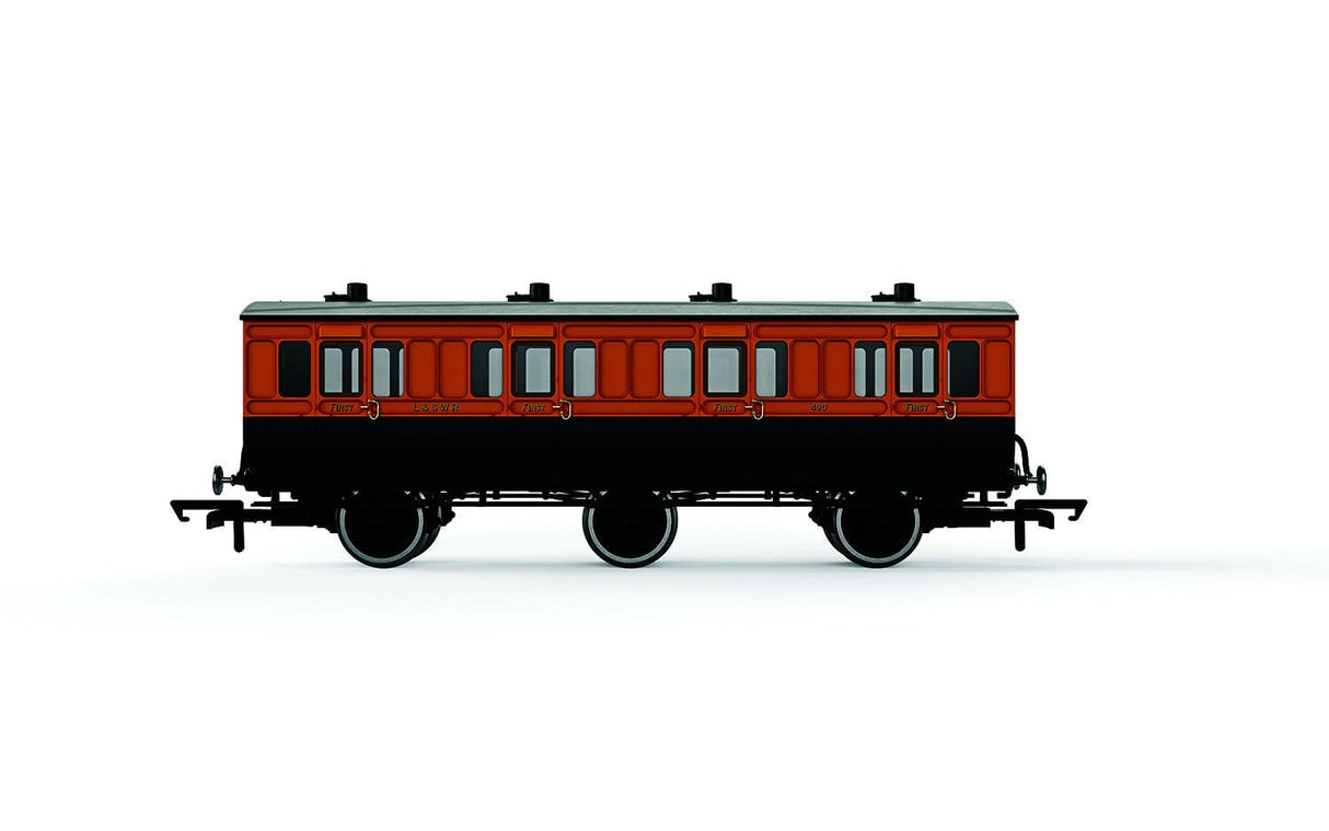 Hornby R40289 OO Scale LSWR 6 Wheel Coach 1st Class 490 - Era 2 - Hobbytech Toys