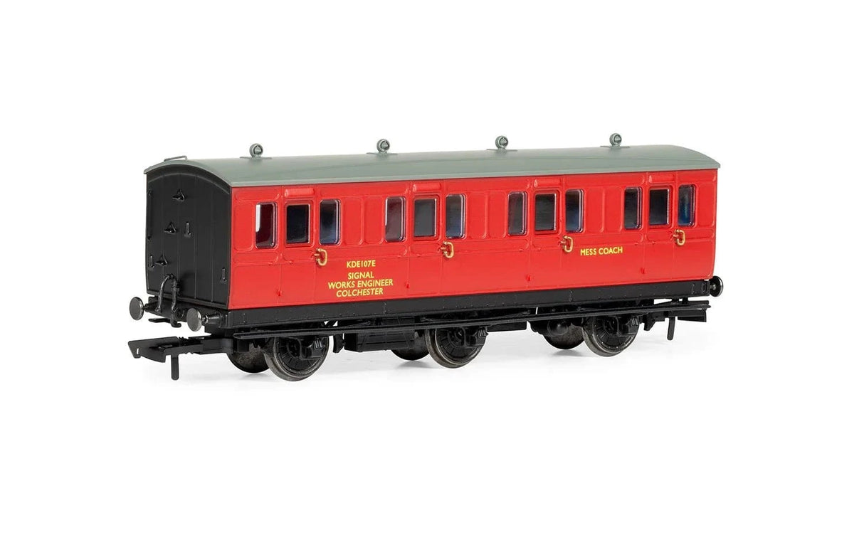 Hornby R40359 OO Scale BR Departmental 6 Wheel Crew Coach KDE107E - Era 8 - Hobbytech Toys