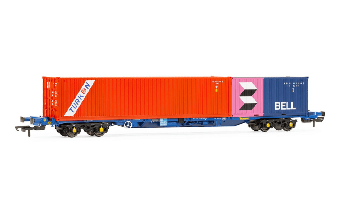 Hornby R60224 OO Scale Touax KFA Container Wagon With 2 Containers - Era 11 - Hobbytech Toys