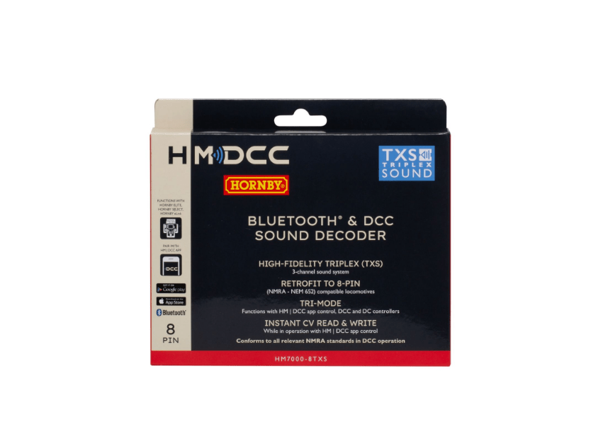 Hornby R7336 OO Scale HM7000 - 8TXS Bluetooth & DCC Sound Decoder - 8Pin - Hobbytech Toys