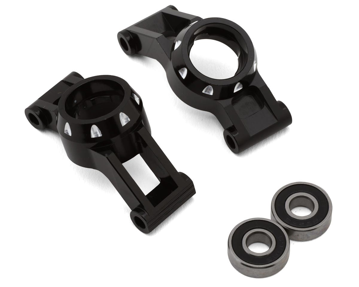 Hot Racing Aluminum Axle Carriers for Traxxas Mini Maxx (Black) w/HD Bearings