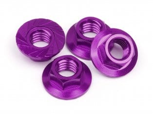 HPI 87268 SERRATED FLANGE NUT M4 (PURPLE/4PC)