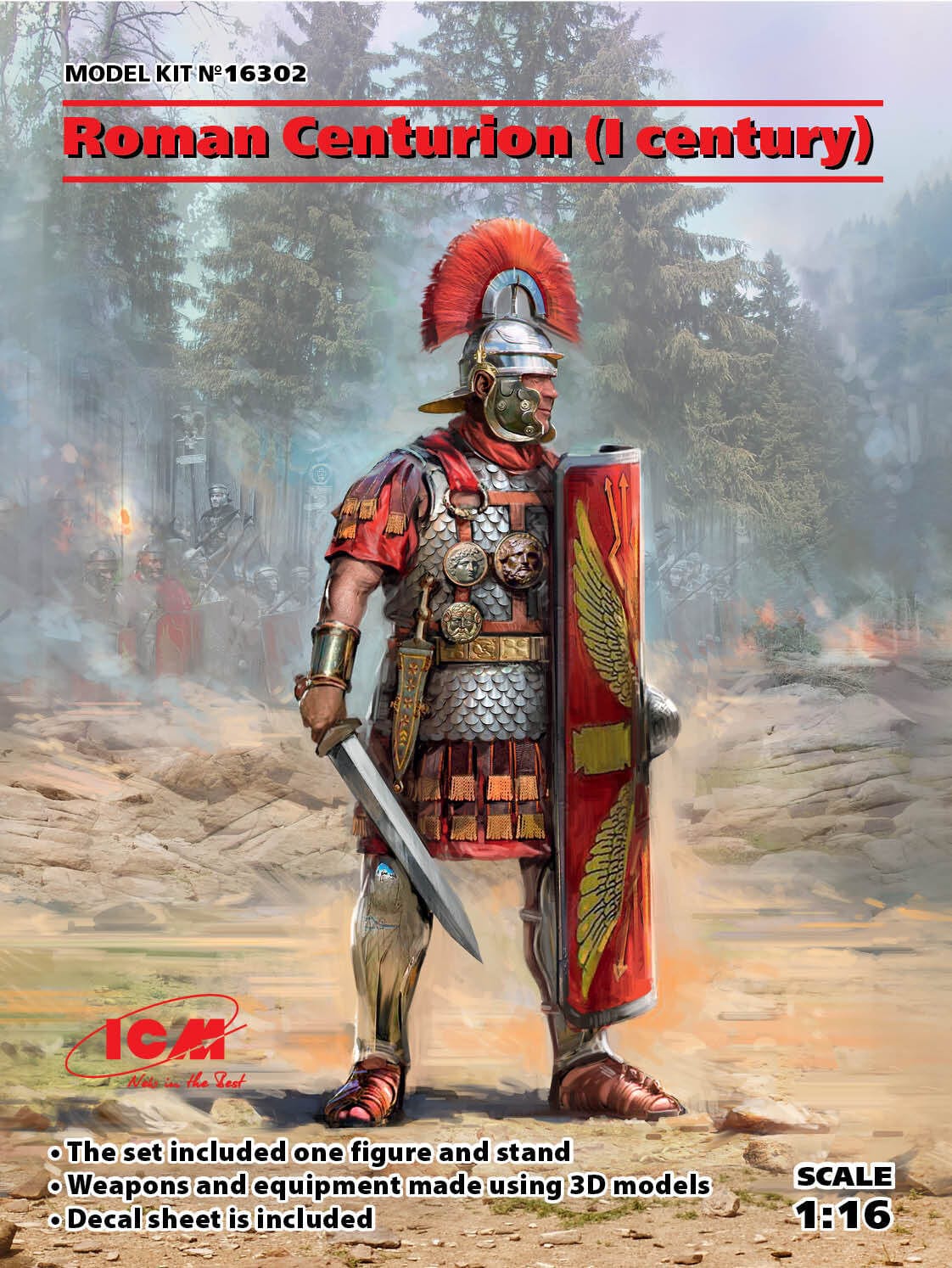 ICM 1/16 Roman Centurion (I century) Plastic Model Kit