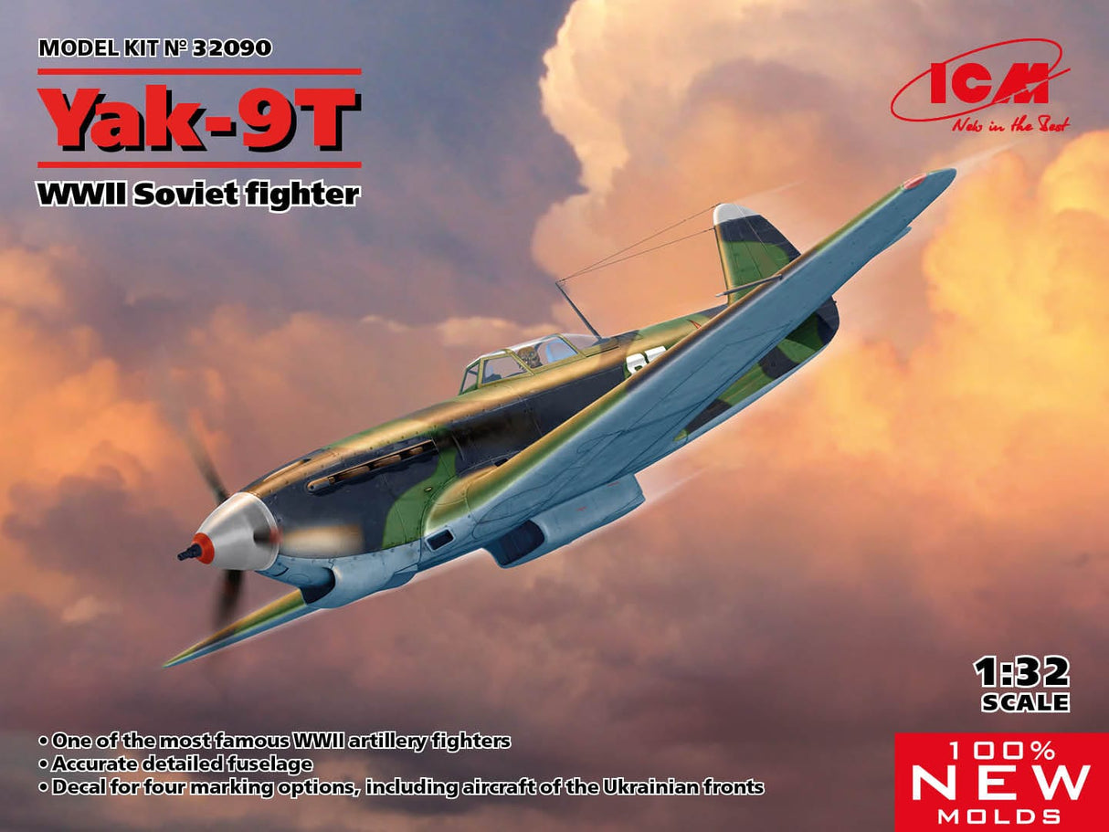 ICM 1/32 Yak-9T WWII Soviet fighter Plastic Model Kit