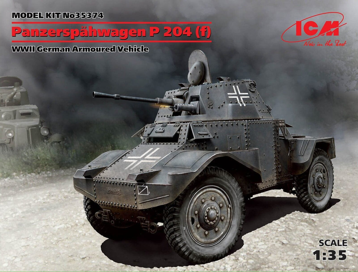 ICM 1/35 Panzerspähwagen P 204 (f) WWII German Armoured Vehicle Plastic Model Kit