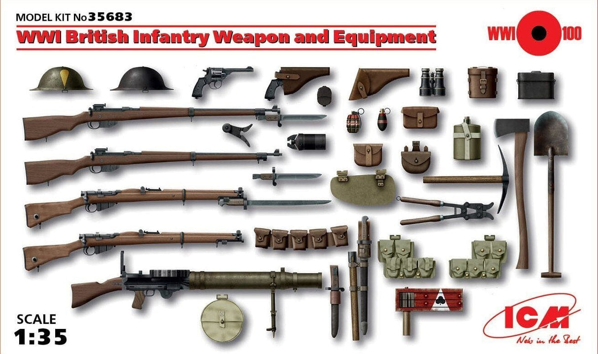 ICM 1/35 WWI British Infantry Weapon and Equipment Plastic Model Kit