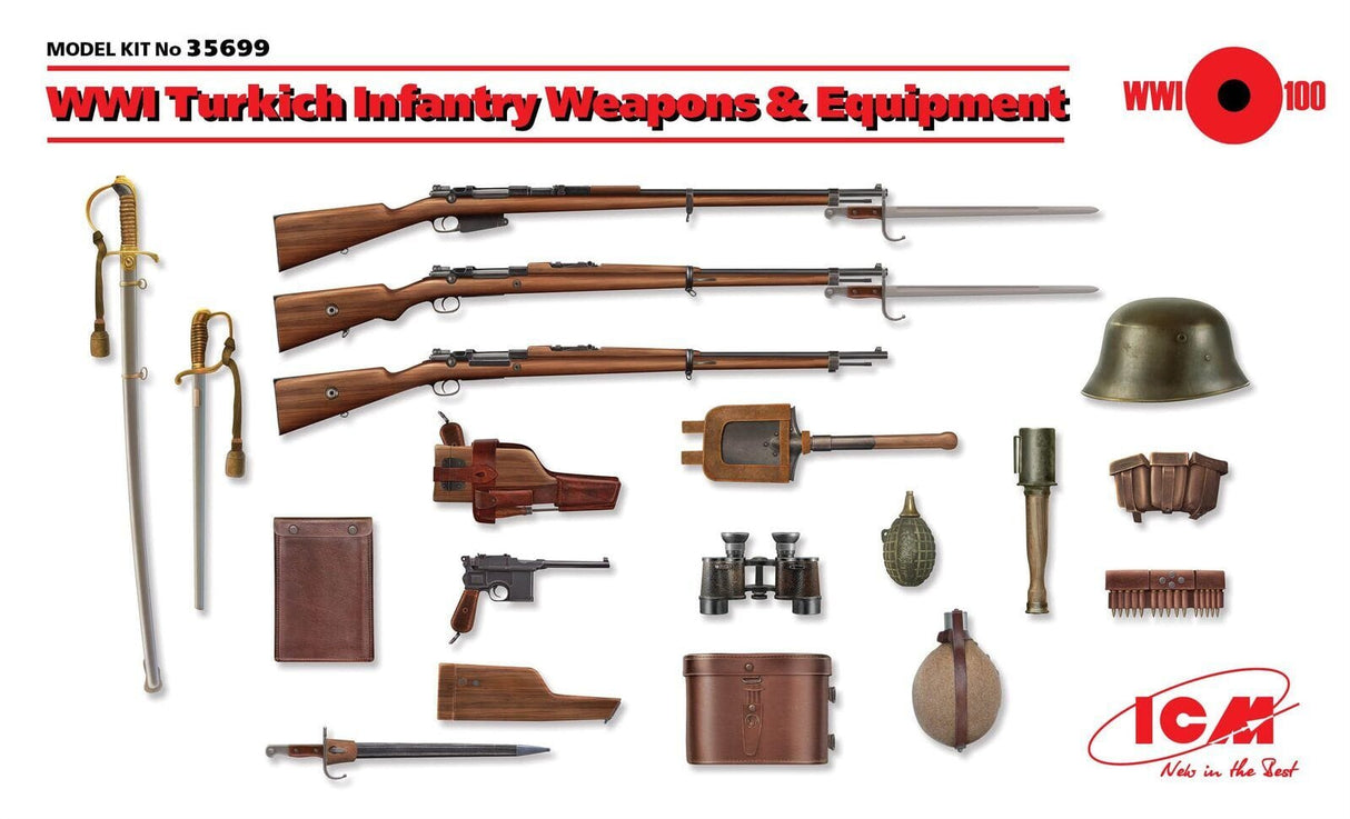 ICM 1/35 WWI Turkish Infantry Weapons & Equipment Plastic Model Kit