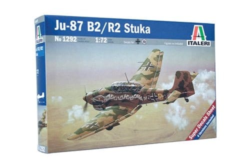 Italeri 1292S 1/72 JU - 87 B - 2R - 2 Stuka Plastic Model Kit - Hobbytech Toys