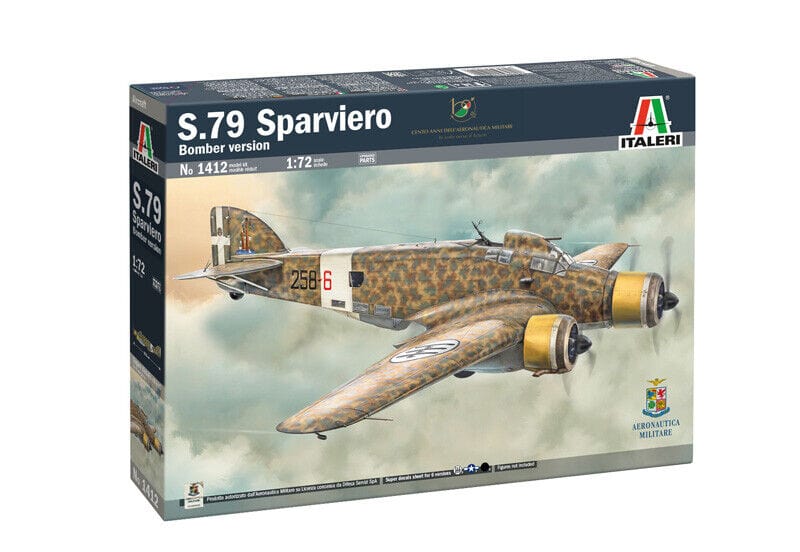 Italeri 1412 1/72 SM-79 Sparviero Bomber Version Plastic Model Kit