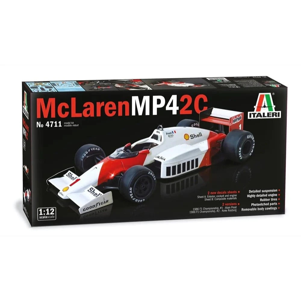 Italeri 4711S 1/12 Mclaren MP4/2C Prost / Rosberg Plastic Model Kit - Hobbytech Toys