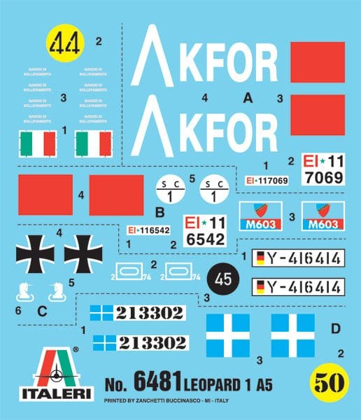 Italeri 6481S 1/35 Leopard 1A5 Plastic Model Kit - Hobbytech Toys