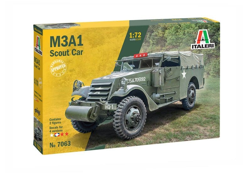 Italeri 7063S 1/72 M3A1 Scout Car Plastic Model Kit - Hobbytech Toys