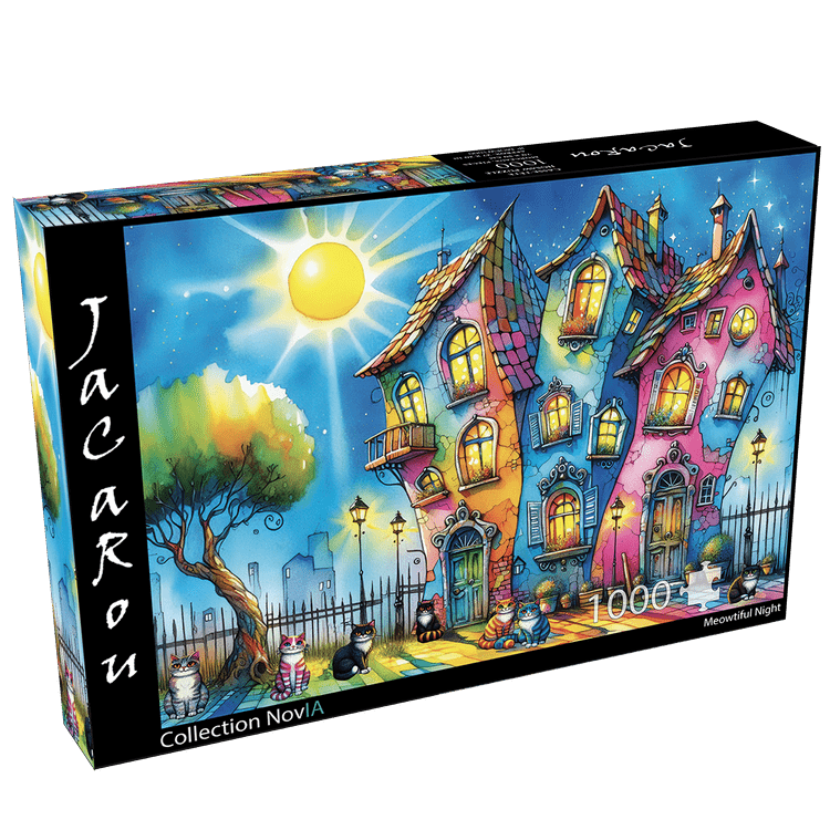 JaCaRou Meowtiful Night 1000pc Jigsaw Puzzle - Hobbytech Toys