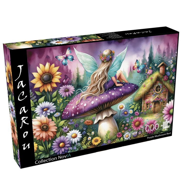 JaCaRou Purple Mushroom Rest 1000pc Jigsaw Puzzle - Hobbytech Toys