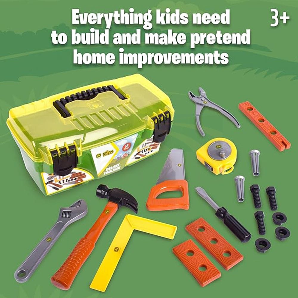 John Deere 18 Piece Deluxe Toy Tool Box