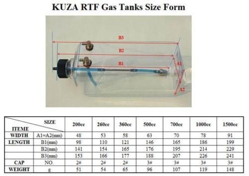 Kuza 10Oz/300Cc Petrol Fuel Tank Red Kuza RC PLANES - PARTS