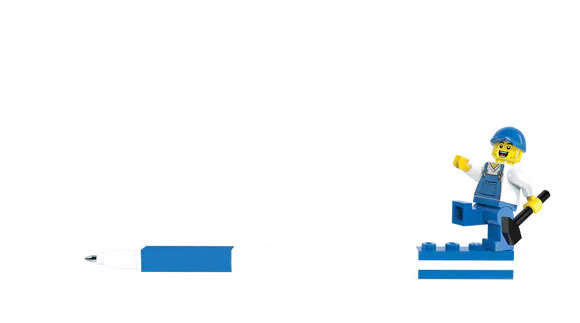Lego Blue Gel Pen W/Figure