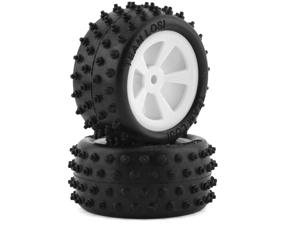 Losi 4 Row Rear Tyres Mounted White Mini JRX2 LOS41024