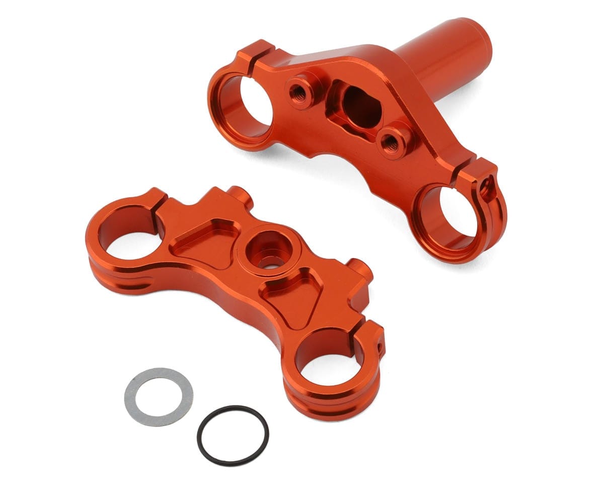 Losi Aluminium Triple Clamp Set, Orange, ProMoto-MX/SM - genuine Losi product LOS364004