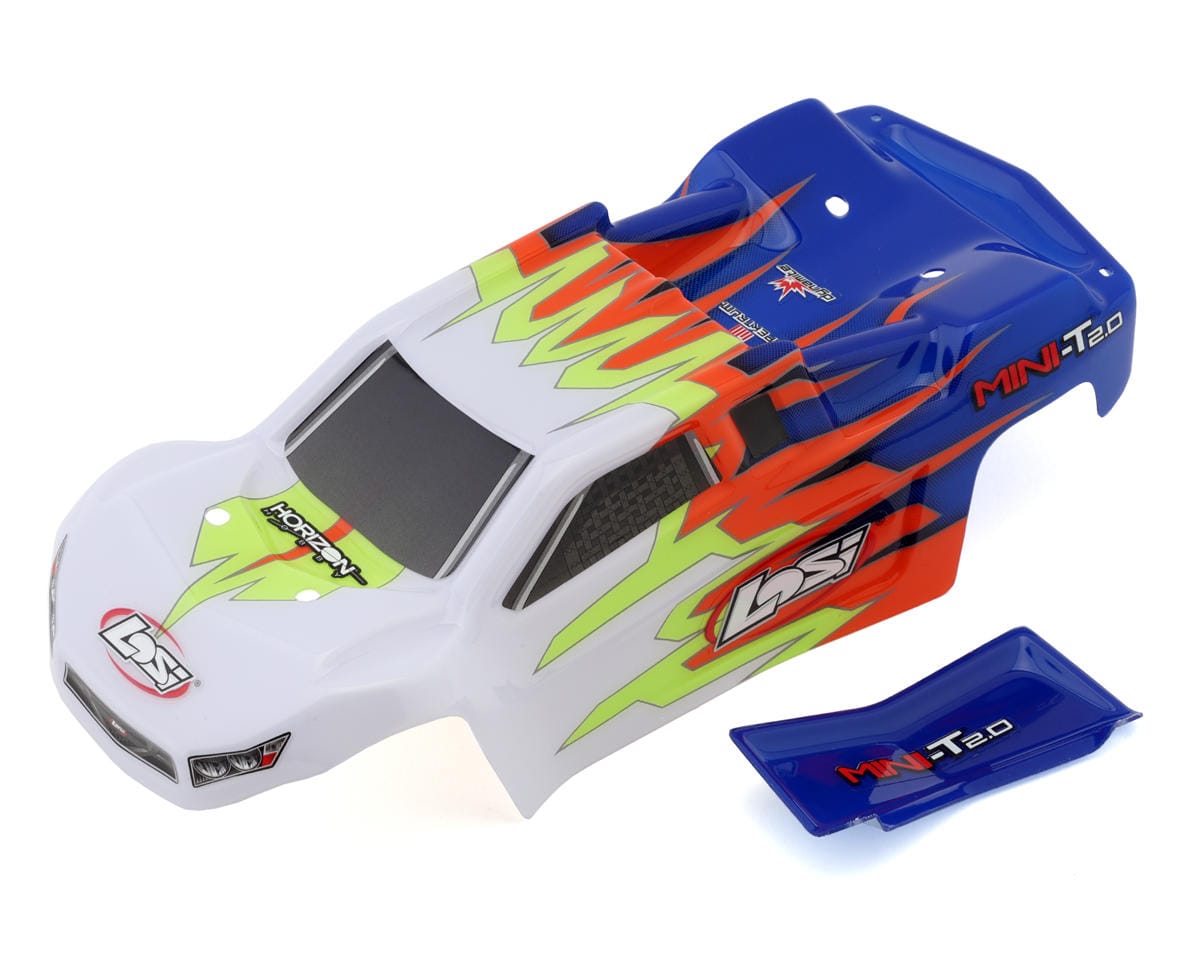 Losi Body, Blue and White, Mini T 2.0 - genuine Losi product LOS210014