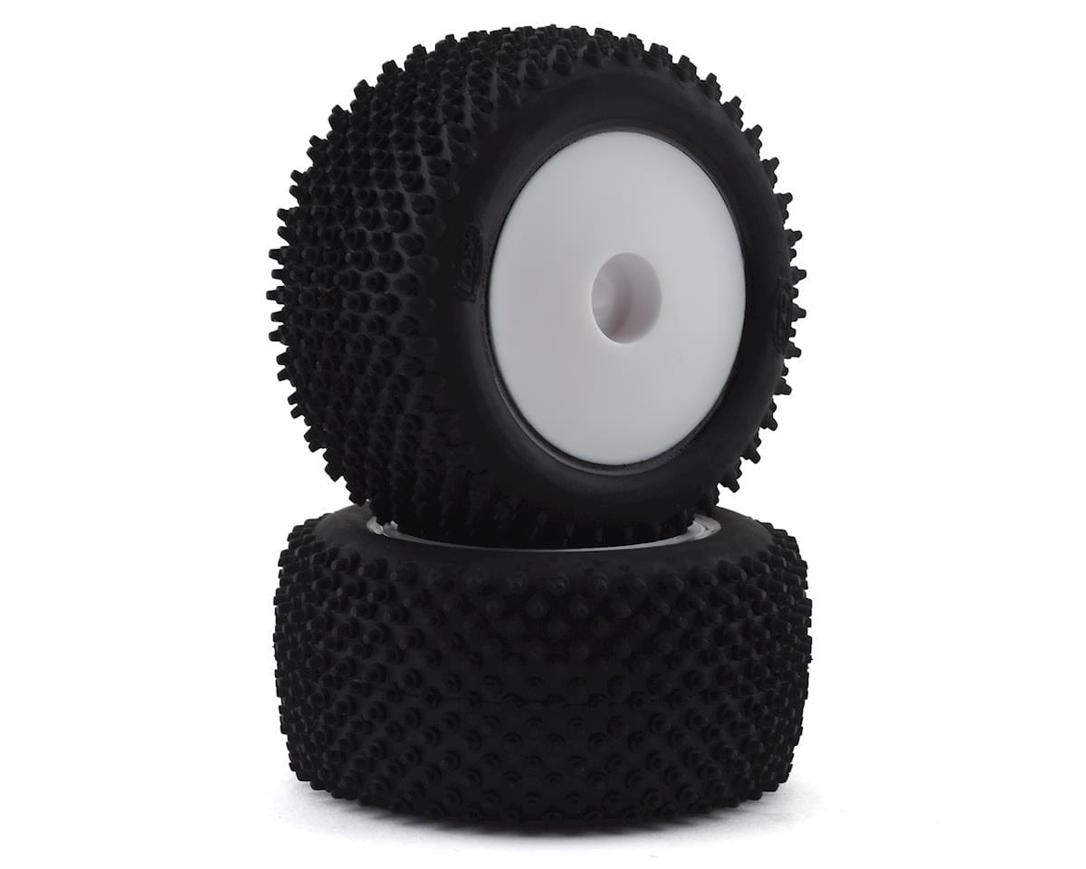 Losi Rear Mounted Pin Tyres, White, Mini-T 2.0 LOS41013