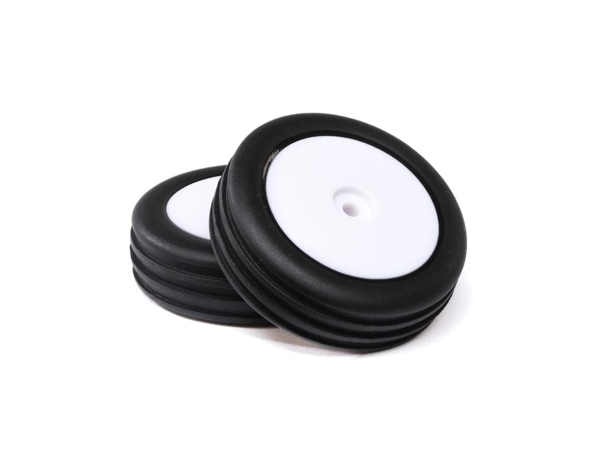 Losi Wide Body Rib Front Tyres Mounted on White Rims, 2pcs, Mini-B - genuine Losi product LOS41049