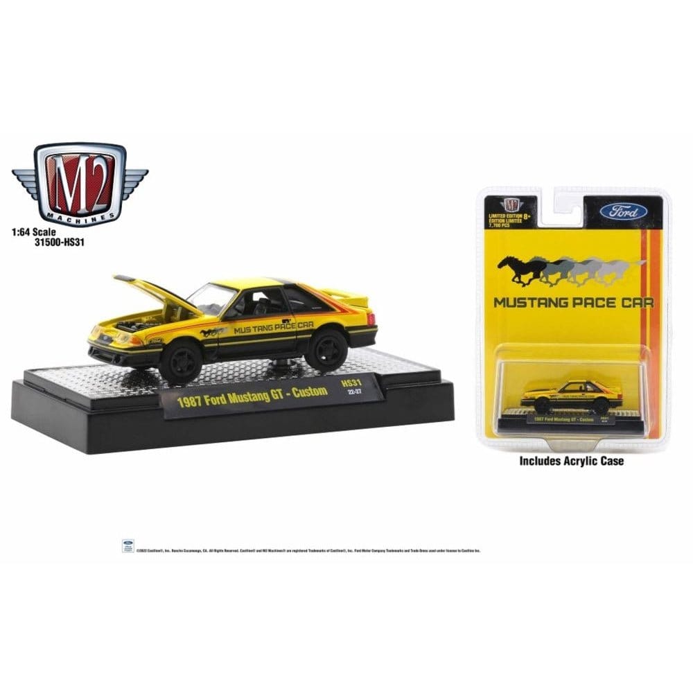M2 1/64 1987 Ford Mustang GT Custom Pace Car - Hobbytech Toys