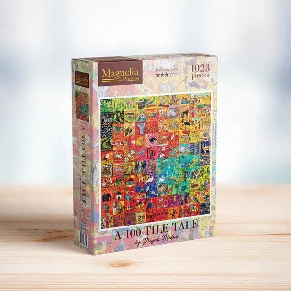 Magnolia A 100 Tile Tale Magali Modoux Special Edition 1000pc Jigsaw Puzzle - Hobbytech Toys