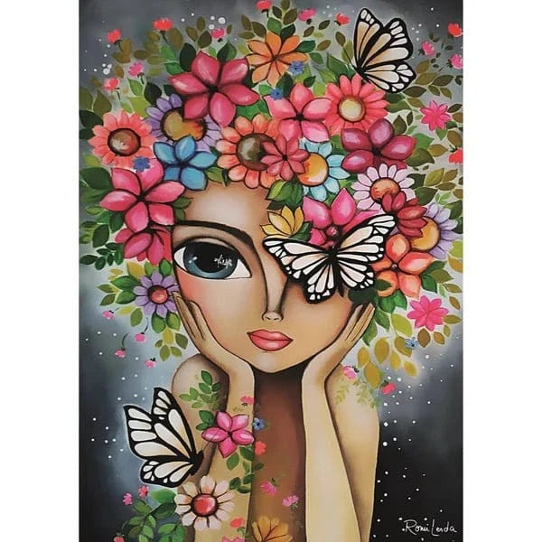 Magnolia Lady with Flowers Romi Lerda Special Edition 1000pc Jigsaw Puzzle - Hobbytech Toys