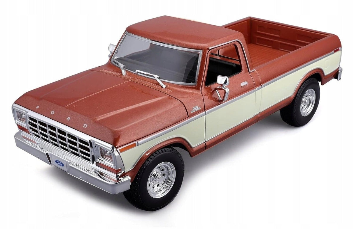 Maisto 1/18 1979 Ford F - 150 Pickup Truck Bronze/Cream Diecast Model - Hobbytech Toys