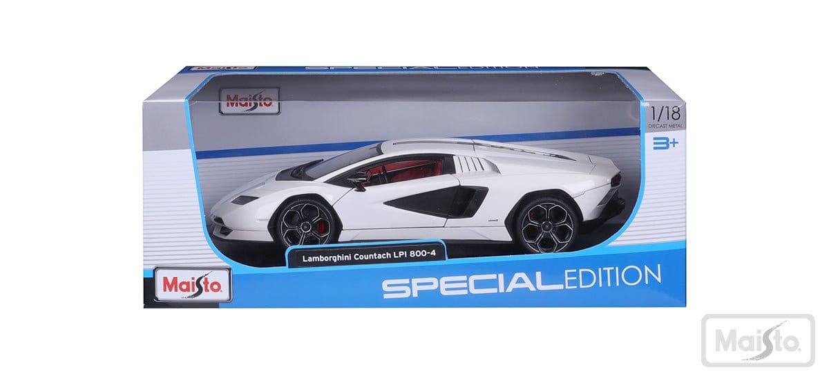 Maisto 1/18 2021 Lamborghini Countach LPI 800 - 4 White Diecast Model - Hobbytech Toys