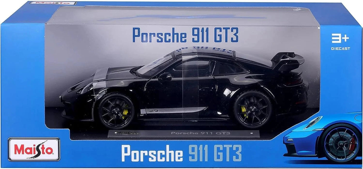Maisto 1/18 2022 Porsche 911 GT3 Jet Black Metallic Diecast Model - Hobbytech Toys