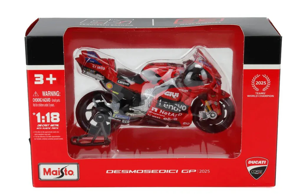 Maisto 1/18 Ducati Lenovo Team 2025 Diecast Model