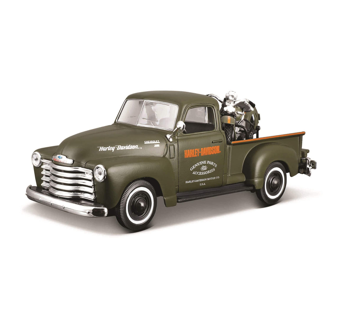 Maisto 1/24 1950 Chevrolet 3100 with 1936 Harley-Davidson EL Knucklehead