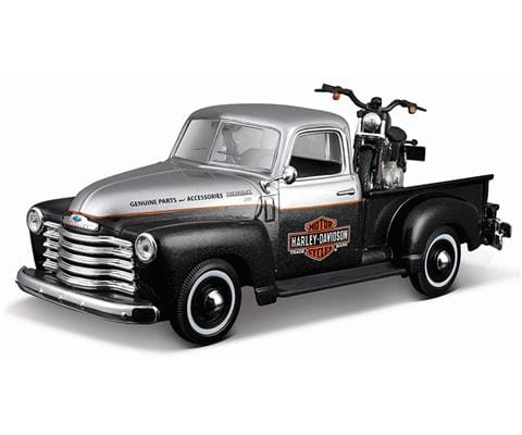 Maisto 1/24 1950 Chevrolet 3100 with 1948 Harley-Davidson FL Panhead