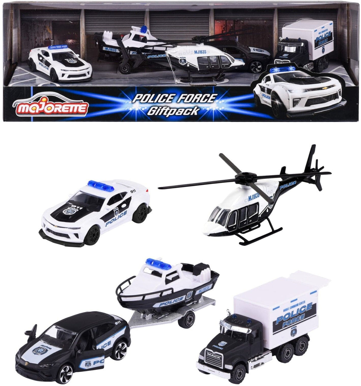 Majorette 71953 Police Force 4pc Gift Pack - Hobbytech Toys