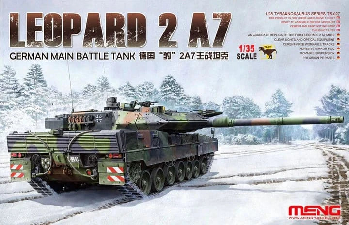 Meng 1/35 German Main Battle Tank Leopard 2 A7 Plastic Model Kit - Hobbytech Toys